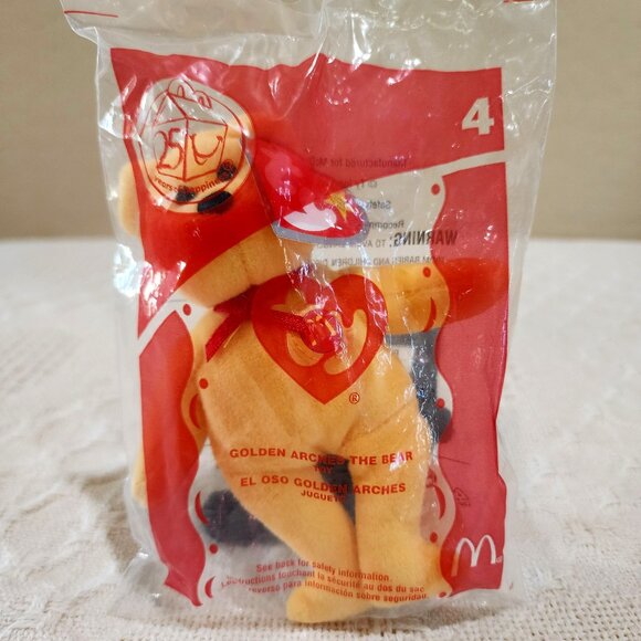 NIP - 2004 McDonald's TY Beanie Babies Happy Meal 25th GOLDEN ARCHES THE BEAR #4 - Picture 2 of 4